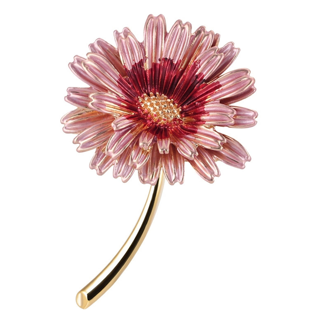 Sunflower Brooch Realistic Flower Shape Good Detail Decorative Exquisite Stainless Anti-rust Smooth Women Coat Collar Image 2