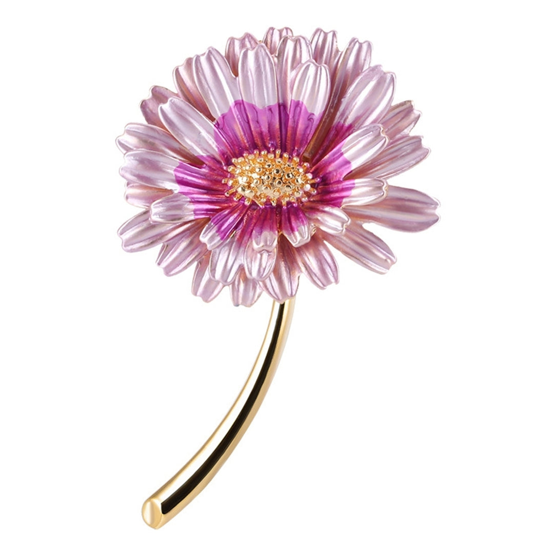 Sunflower Brooch Realistic Flower Shape Good Detail Decorative Exquisite Stainless Anti-rust Smooth Women Coat Collar Image 3