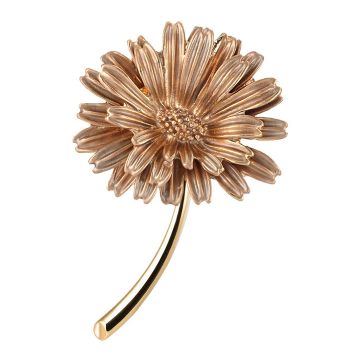 Sunflower Brooch Realistic Flower Shape Good Detail Decorative Exquisite Stainless Anti-rust Smooth Women Coat Collar Image 4