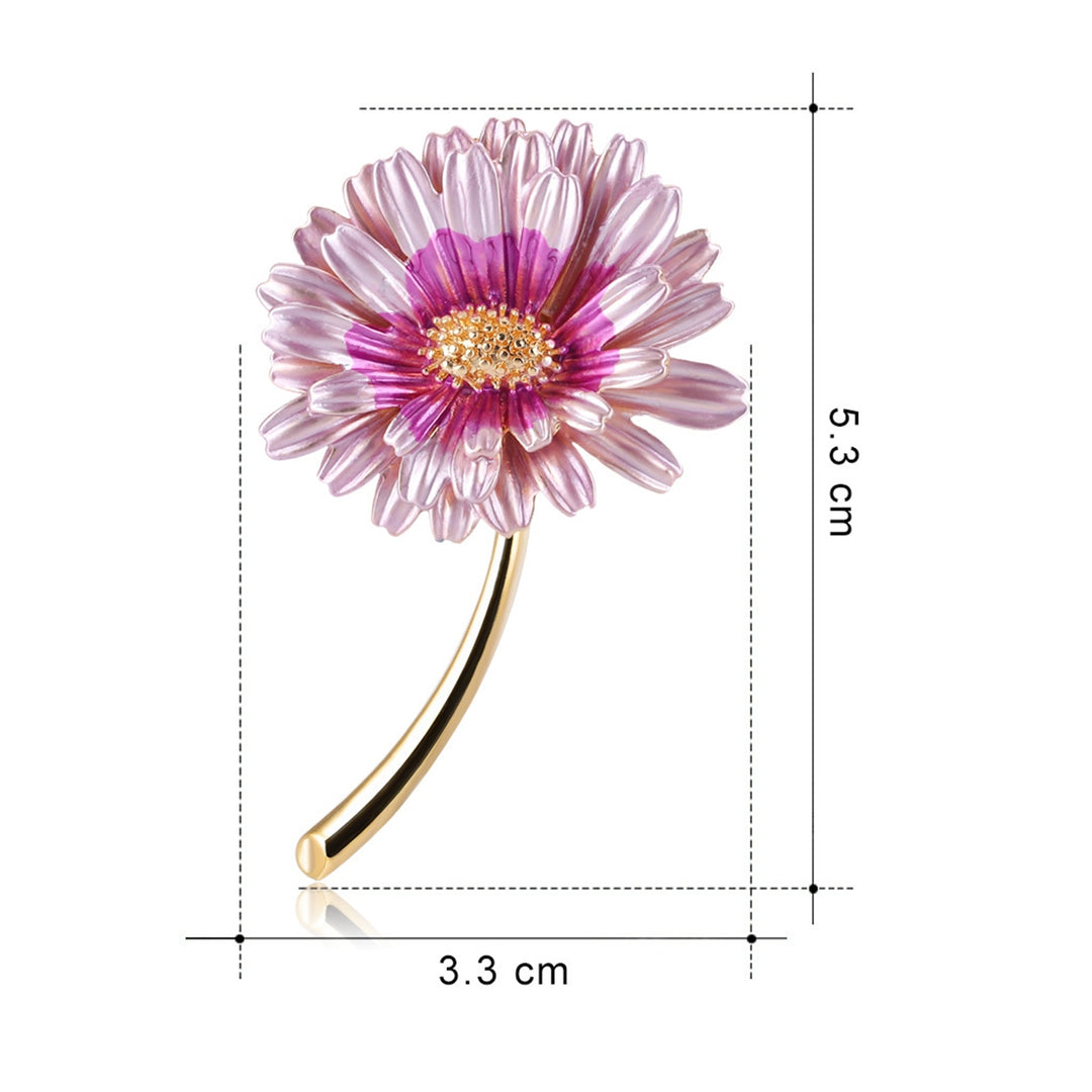 Sunflower Brooch Realistic Flower Shape Good Detail Decorative Exquisite Stainless Anti-rust Smooth Women Coat Collar Image 8