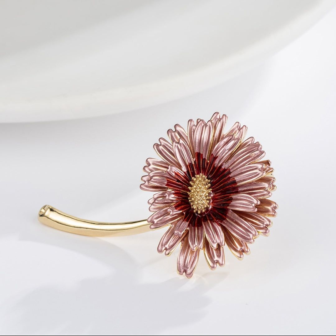 Sunflower Brooch Realistic Flower Shape Good Detail Decorative Exquisite Stainless Anti-rust Smooth Women Coat Collar Image 10