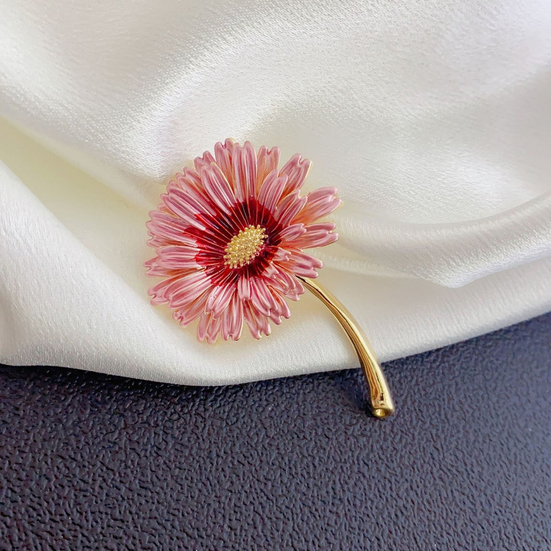 Sunflower Brooch Realistic Flower Shape Good Detail Decorative Exquisite Stainless Anti-rust Smooth Women Coat Collar Image 11