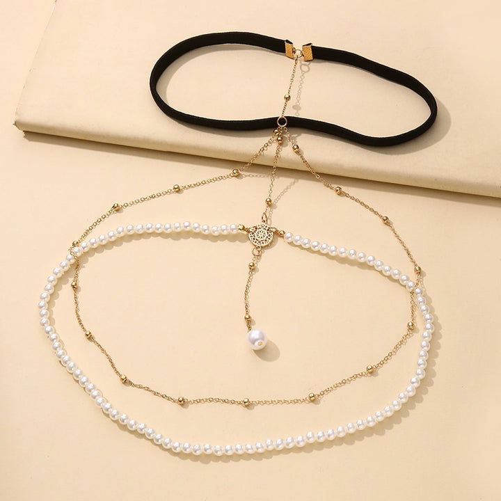 Thigh Chain Multi-layer Elegant Simple Sexy High Gloss Jewelry Accessories Hypoallergenic Imitation Pearl Summer Beach Image 4