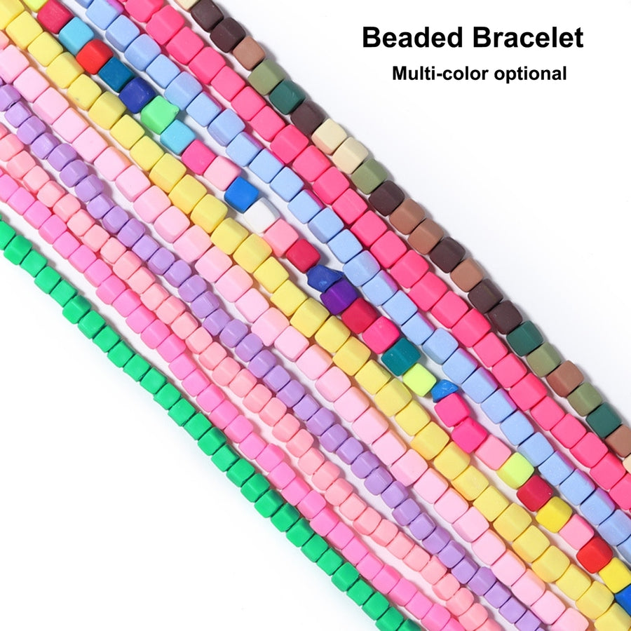 Irregular Square Soft Clay Natural Girls Bracelet Candy Color Jewelry Making Scattered Beads Strand Jewelry Accessories Image 1