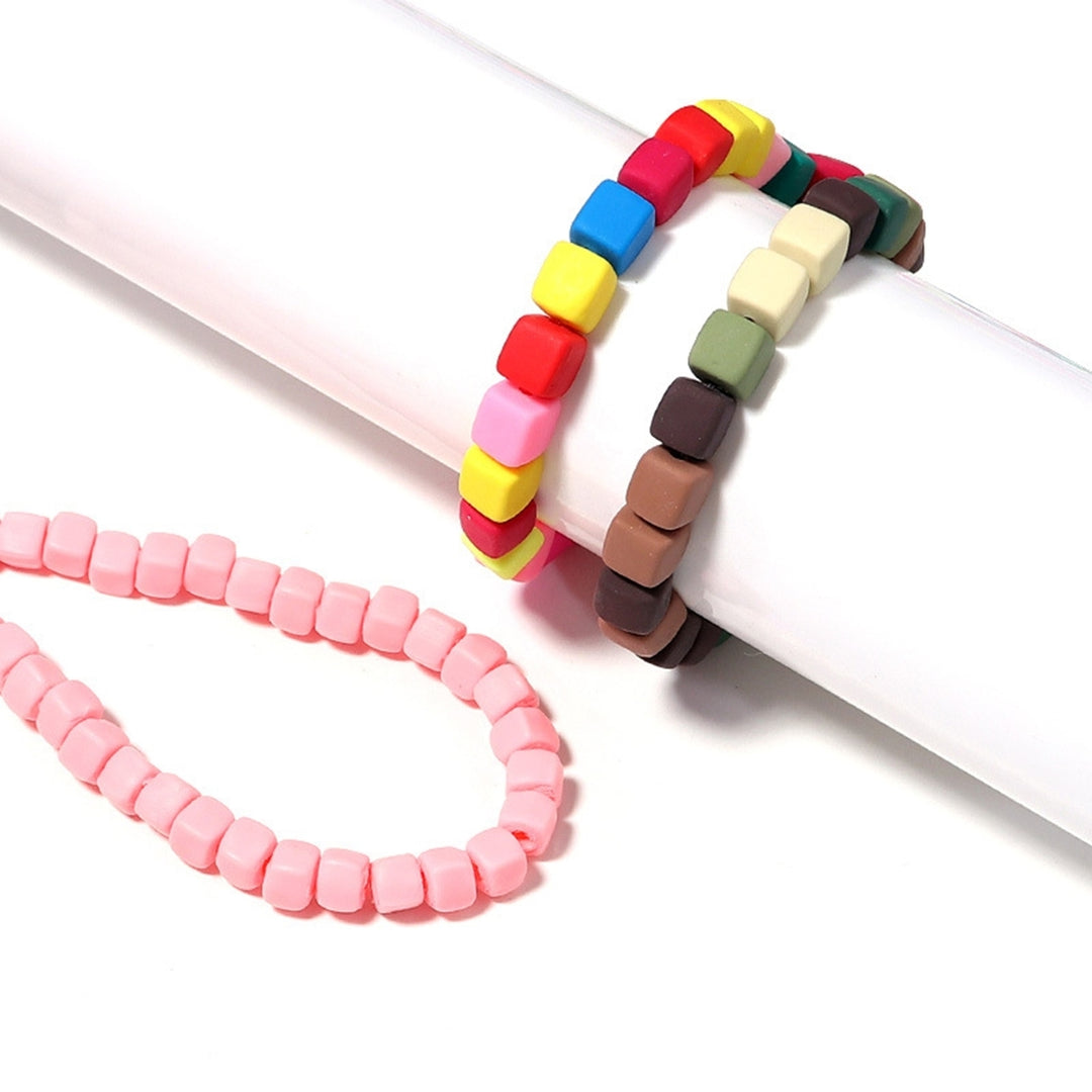 Irregular Square Soft Clay Natural Girls Bracelet Candy Color Jewelry Making Scattered Beads Strand Jewelry Accessories Image 12