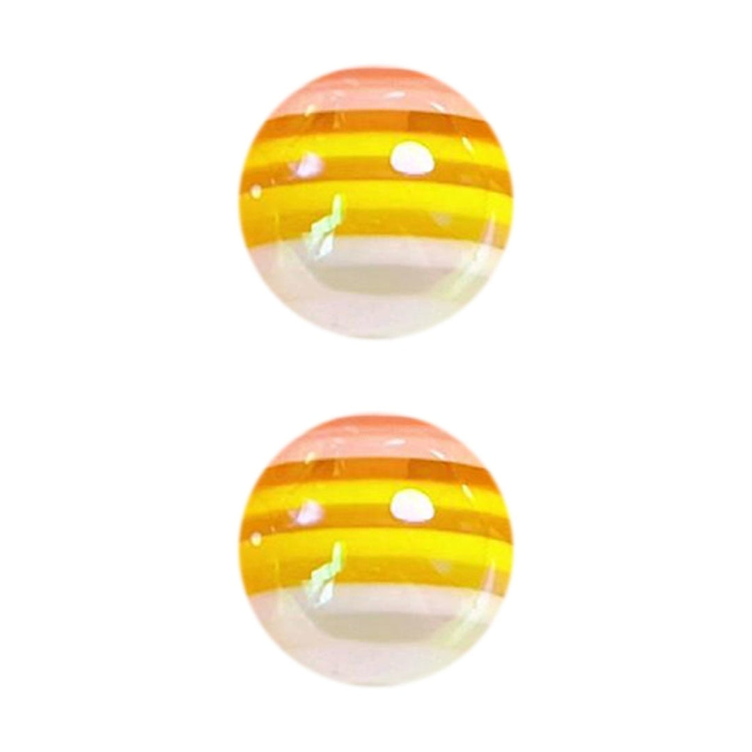 2 Pcs Beads DIY Material Striped Contrast Color Sweet Color Smooth Bracelet Necklace Artifact Material With Threading Image 1