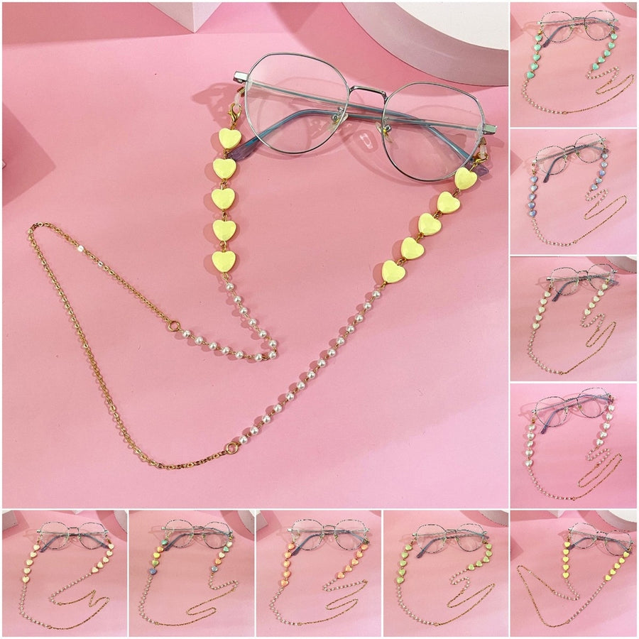 Glasses Chain Faux Pearl Design Corrosion Resistant Glass Eyeglasses Holder Strap Decorative Beaded Chain for Girl Image 1