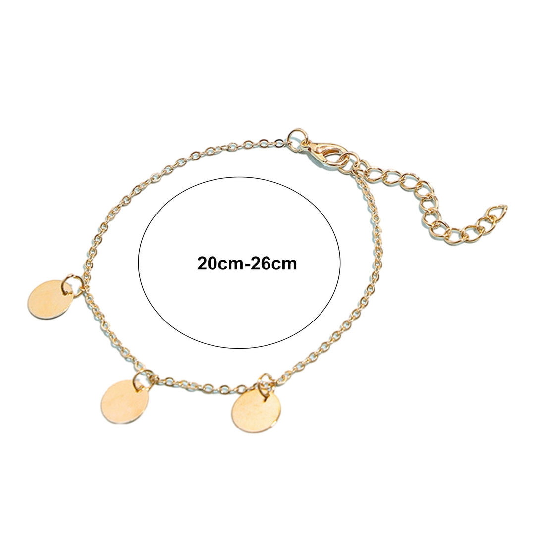 4Pcs Natural Shell Women Anklet Bohemian Round Coins Tassel Metal Adjustable Hypoallergenic Beach Foot Chain Ankle Image 6