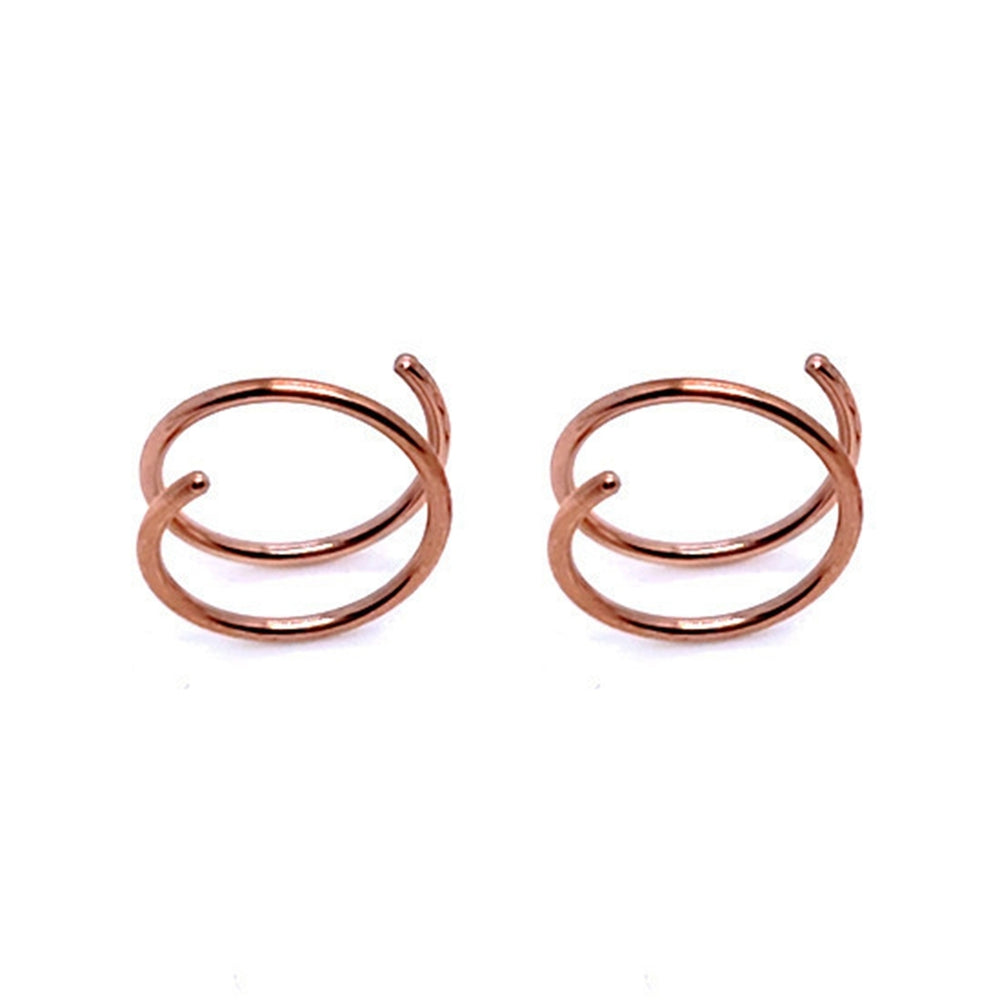 2Pcs Nose Ring Eye-catching Corrosion Resistant Stainless Steel Stylish Piercing Nose Ring Decor Women Jewelry for Image 2