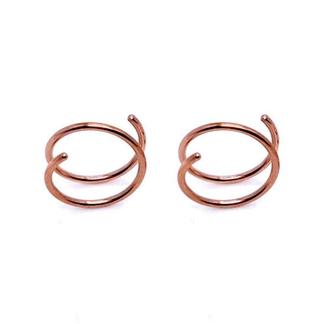 2Pcs Nose Ring Eye-catching Corrosion Resistant Stainless Steel Stylish Piercing Nose Ring Decor Women Jewelry for Image 1