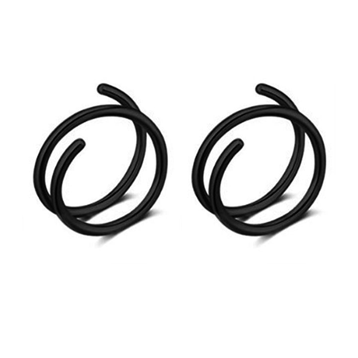 2Pcs Nose Ring Eye-catching Corrosion Resistant Stainless Steel Stylish Piercing Nose Ring Decor Women Jewelry for Image 3