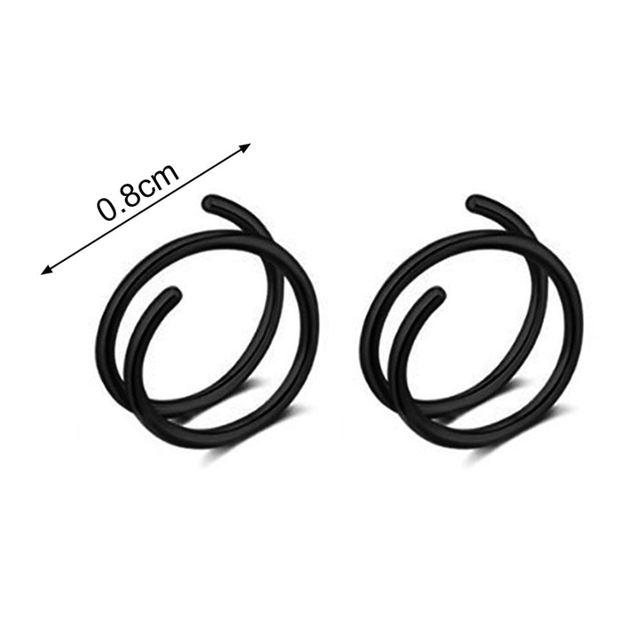 2Pcs Nose Ring Eye-catching Corrosion Resistant Stainless Steel Stylish Piercing Nose Ring Decor Women Jewelry for Image 12