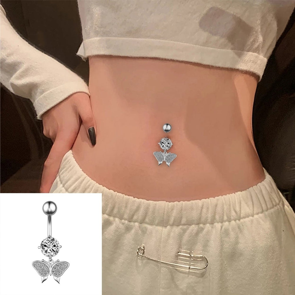 Belly Button Nail Charming Practical Bow Design High Polished Smooth Surface Piercing Navel Nail Body Jewelry Image 2