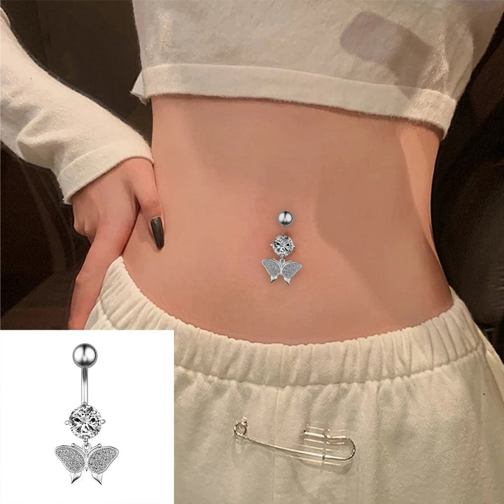 Belly Button Nail Charming Practical Bow Design High Polished Smooth Surface Piercing Navel Nail Body Jewelry Image 2