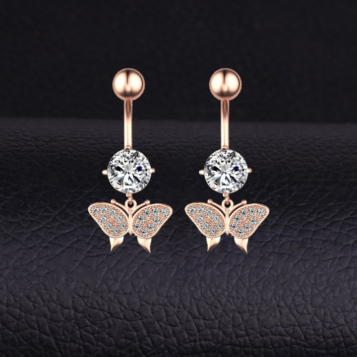 Belly Button Nail Charming Practical Bow Design High Polished Smooth Surface Piercing Navel Nail Body Jewelry Image 4