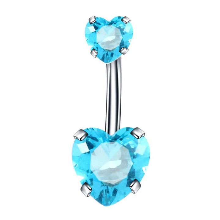 Belly Button Ring Eye-catching Corrosion Resistant Stainless Steel Heart Shaped Belly Navel Stud Piercing Jewelry for Image 10