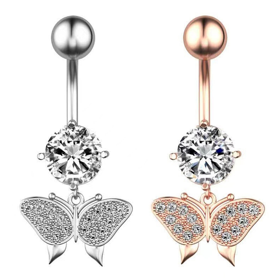 Belly Button Nail Charming Practical Bow Design High Polished Smooth Surface Piercing Navel Nail Body Jewelry Image 9