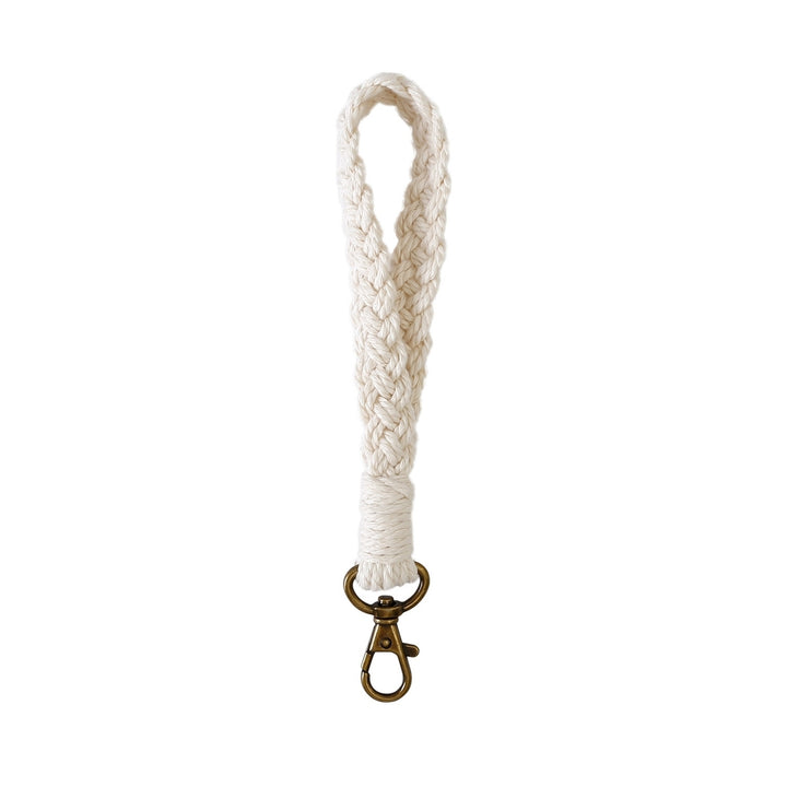 Key Fob Lanyard Handmade Knitted Pendant Non-fading Wear-resistant Ornament DIY Weaving Rope Chain Key Ring Key Image 3