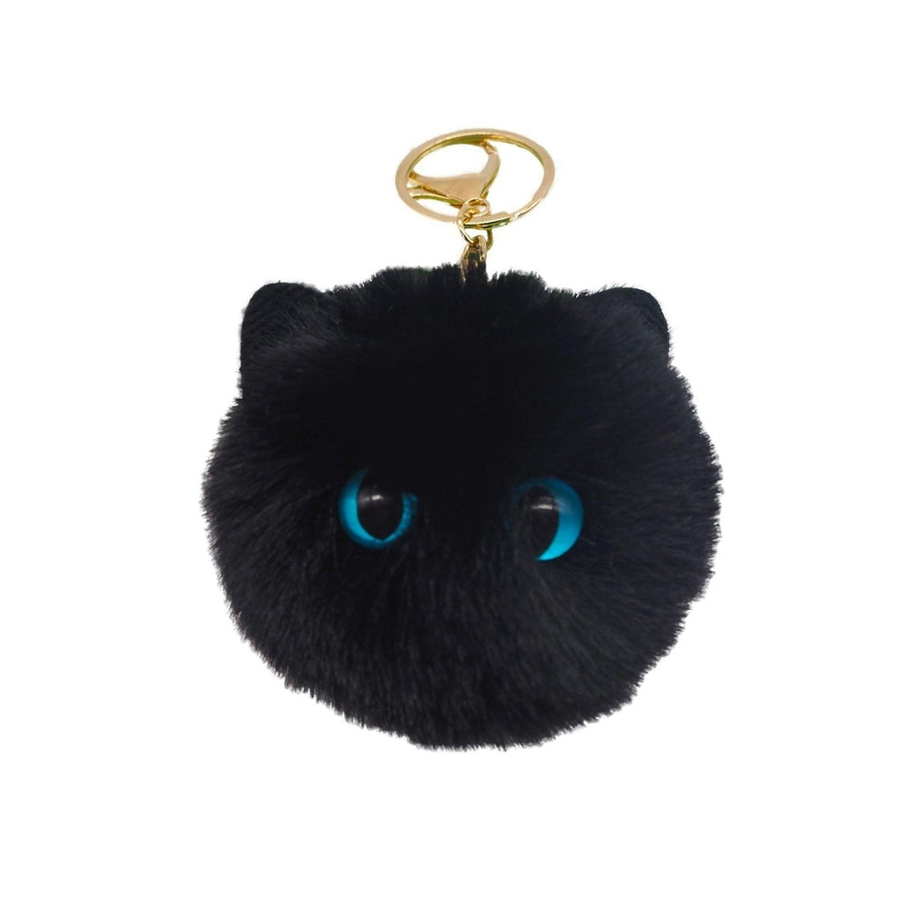 Cute Faux faux Ball Keychain Cat Soft Pompom Animal Tail Hair Ball Car Keychain Ladies Car Bag Accessories Key Ring Mom Image 2