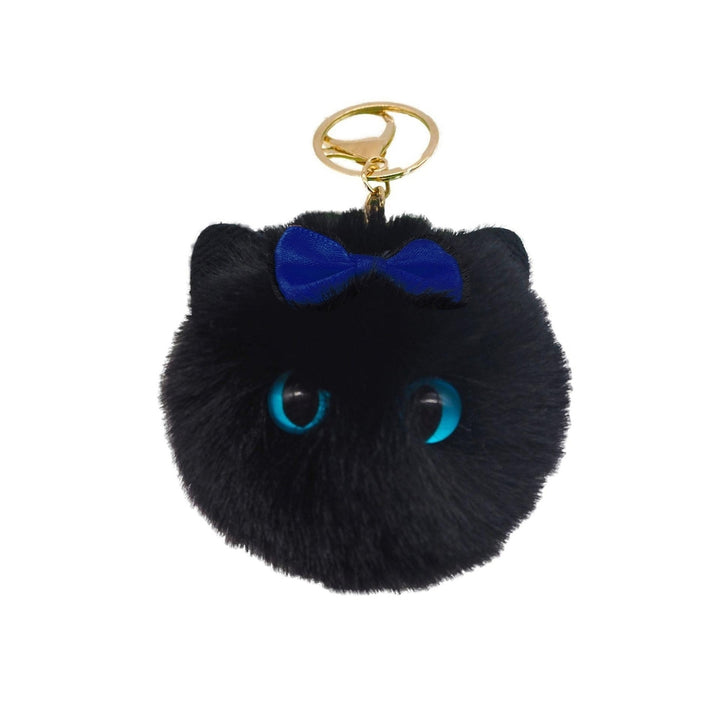 Cute Faux faux Ball Keychain Cat Soft Pompom Animal Tail Hair Ball Car Keychain Ladies Car Bag Accessories Key Ring Mom Image 4