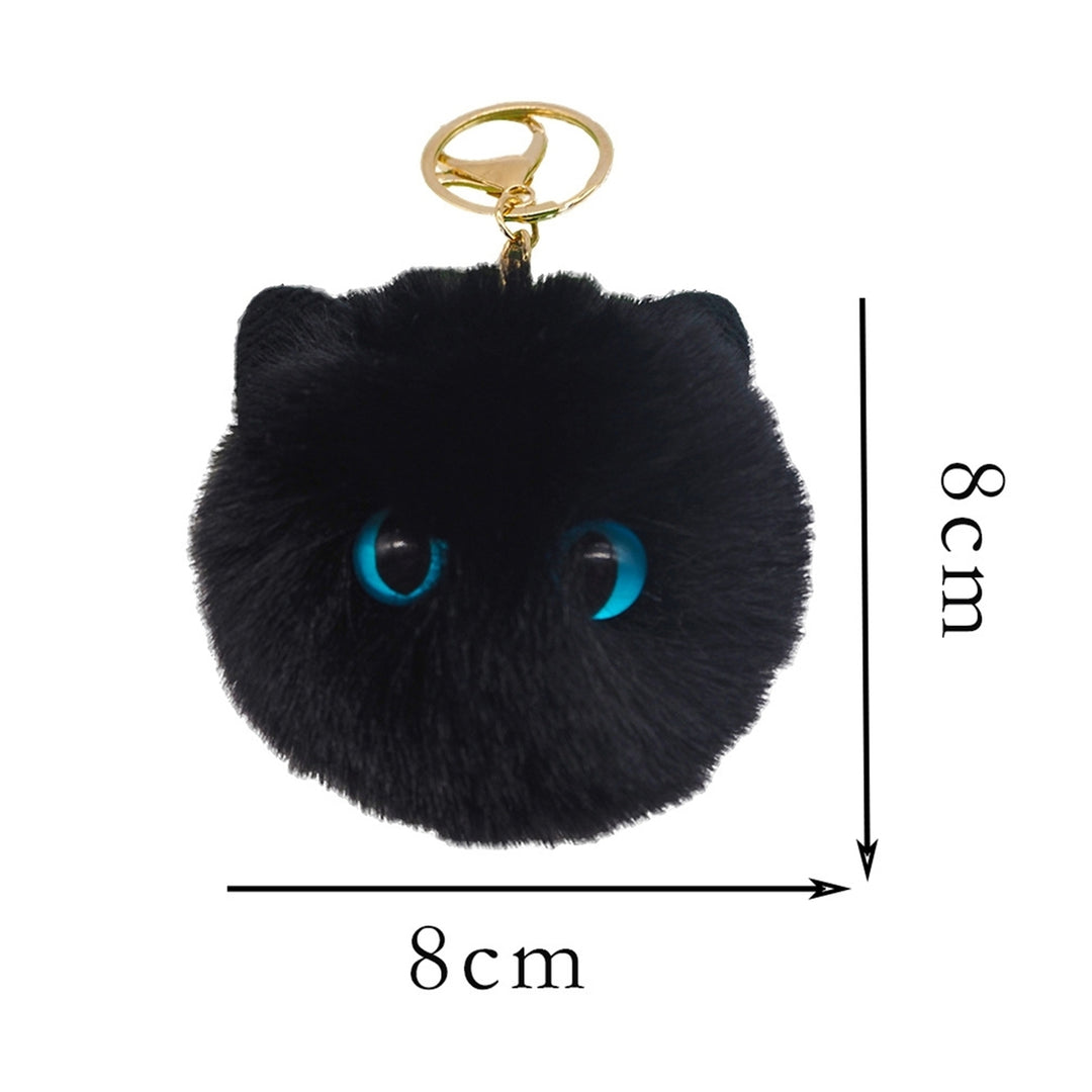 Cute Faux faux Ball Keychain Cat Soft Pompom Animal Tail Hair Ball Car Keychain Ladies Car Bag Accessories Key Ring Mom Image 9