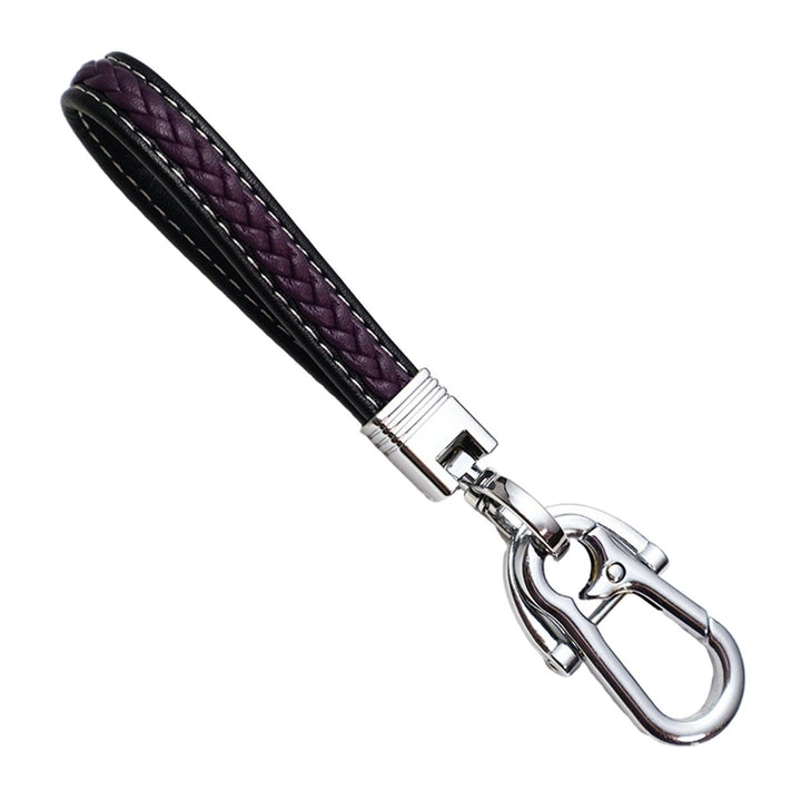 Modern Braided Microfiber Faux Leather Lanyard Car Keychain Black Buckle DIY Car Key Ring Fashion Accessories Image 4