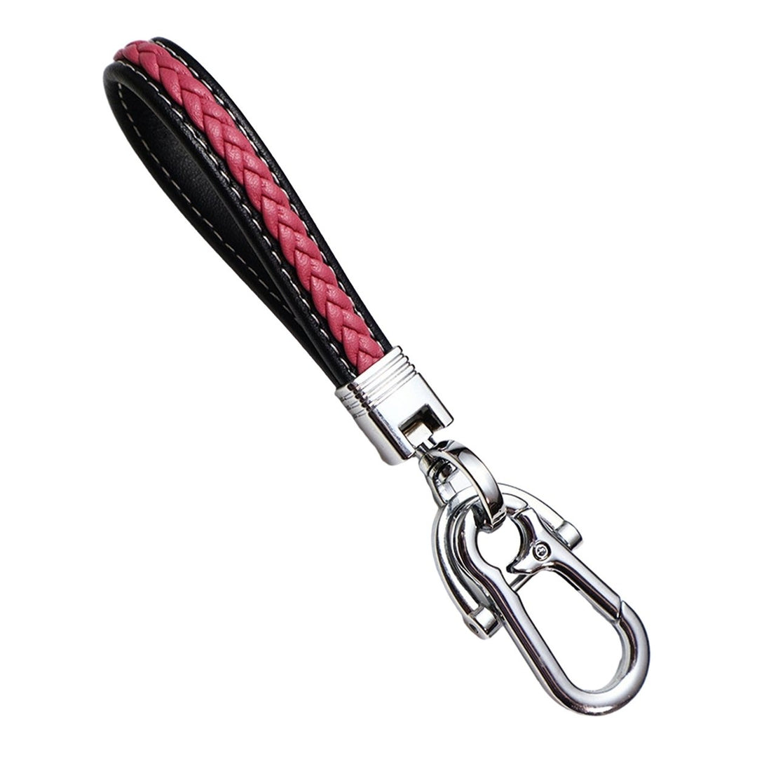 Modern Braided Microfiber Faux Leather Lanyard Car Keychain Black Buckle DIY Car Key Ring Fashion Accessories Image 6