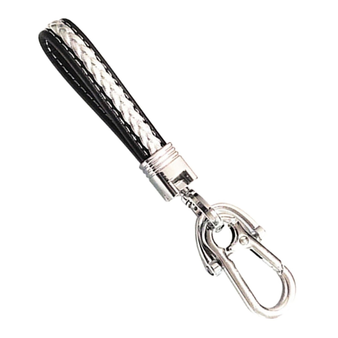 Modern Braided Microfiber Faux Leather Lanyard Car Keychain Black Buckle DIY Car Key Ring Fashion Accessories Image 7