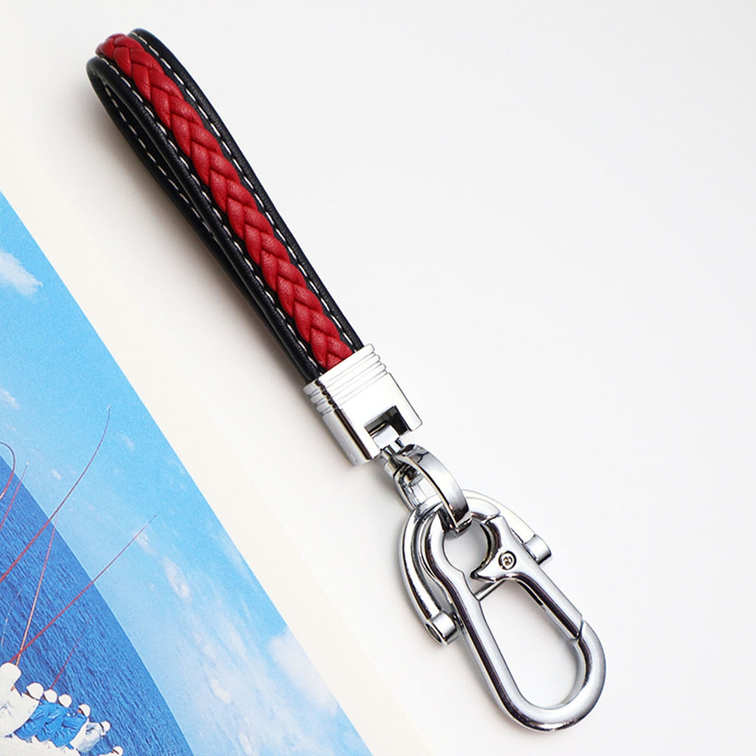 Modern Braided Microfiber Faux Leather Lanyard Car Keychain Black Buckle DIY Car Key Ring Fashion Accessories Image 9