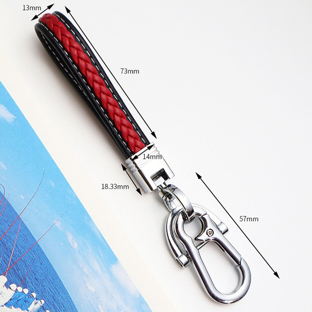 Modern Braided Microfiber Faux Leather Lanyard Car Keychain Black Buckle DIY Car Key Ring Fashion Accessories Image 11