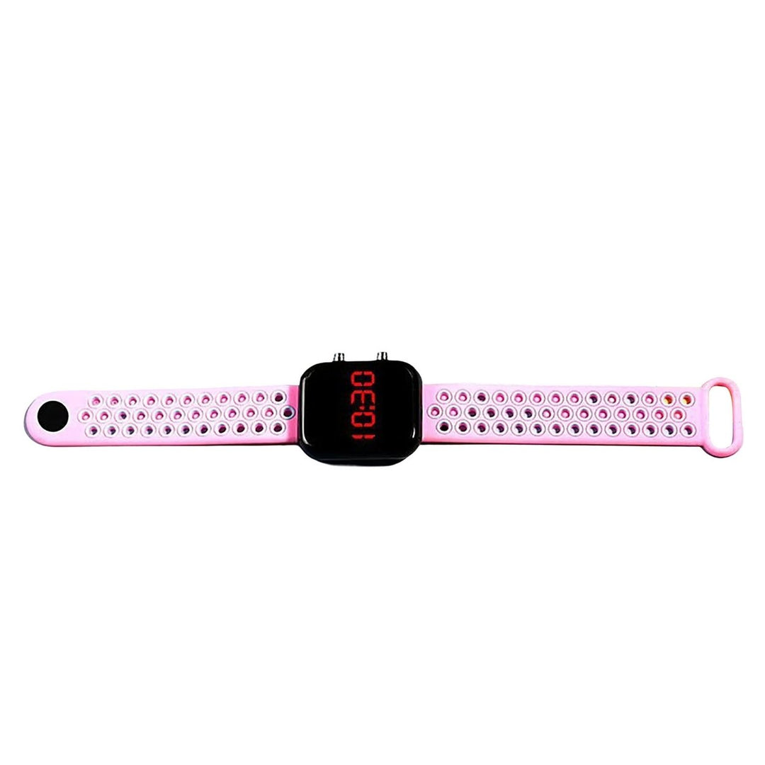 Electronic Watch LED Display Square PVC Button Soft Silicone Band Waterproof Adjustable Men Women Students Watch Daily Image 8