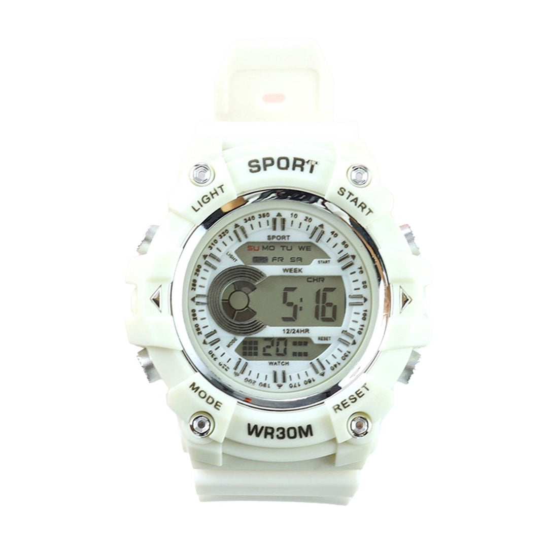 Sports Watch Night Luminous LCD Display Life Waterproof Cool Sweatproof Battery Powered Boys Girls Students Electronic Image 1