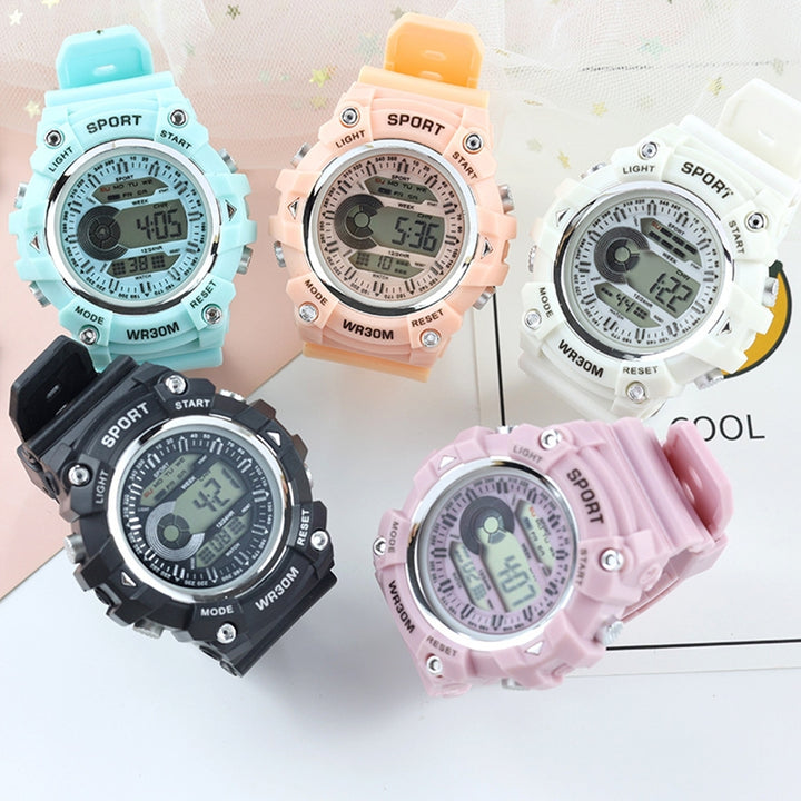 Sports Watch Night Luminous LCD Display Life Waterproof Cool Sweatproof Battery Powered Boys Girls Students Electronic Image 7