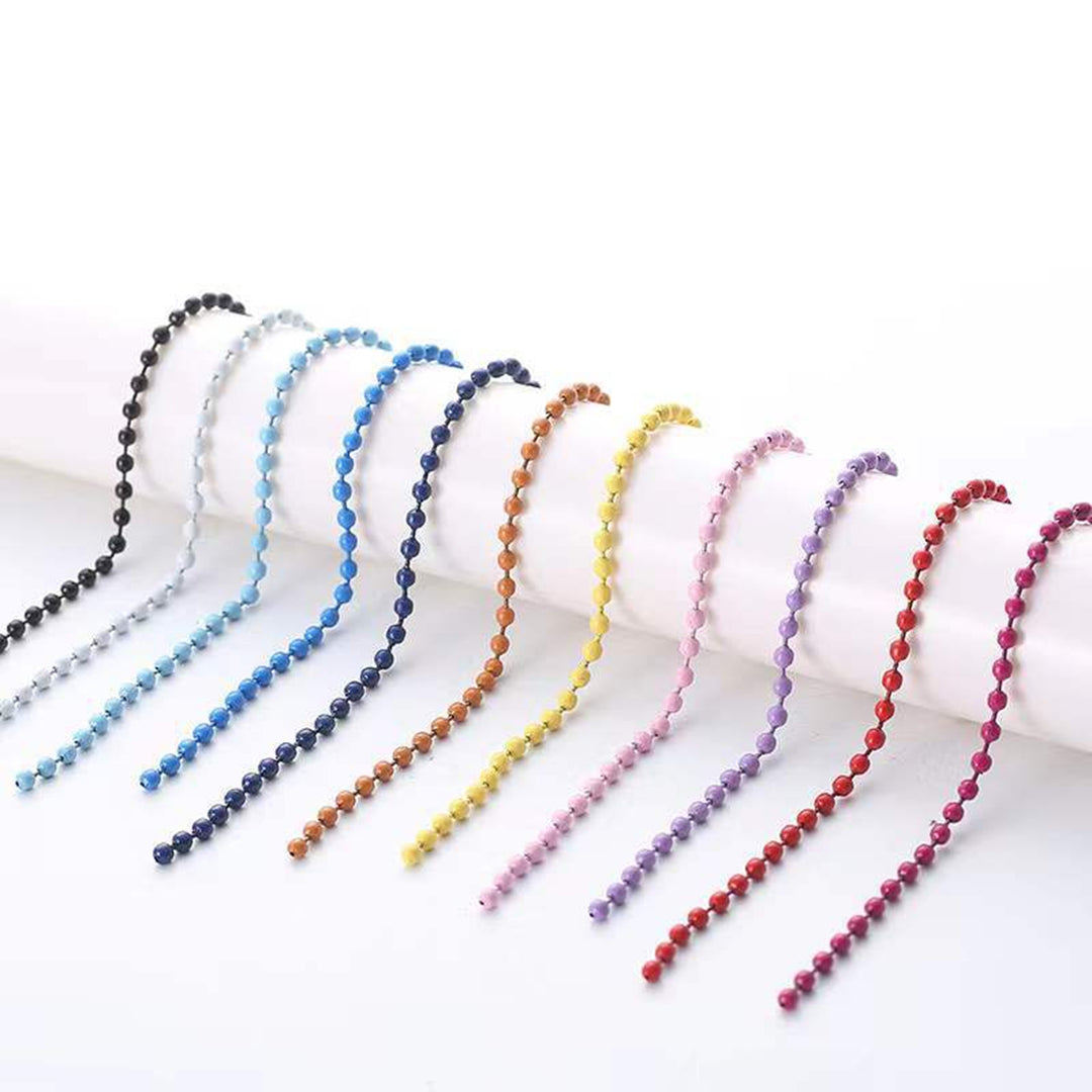 10Pcs Ball Bead Chains Colorful Metal Chain Necklace Jewelry DIY Making Accessories 15cm Length Doll Pendant Keychain Image 7