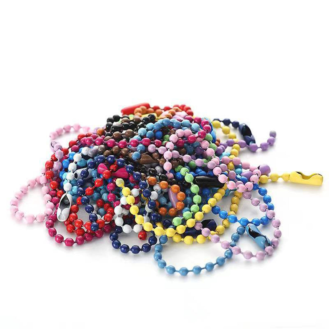 10Pcs Ball Bead Chains Colorful Metal Chain Necklace Jewelry DIY Making Accessories 15cm Length Doll Pendant Keychain Image 9