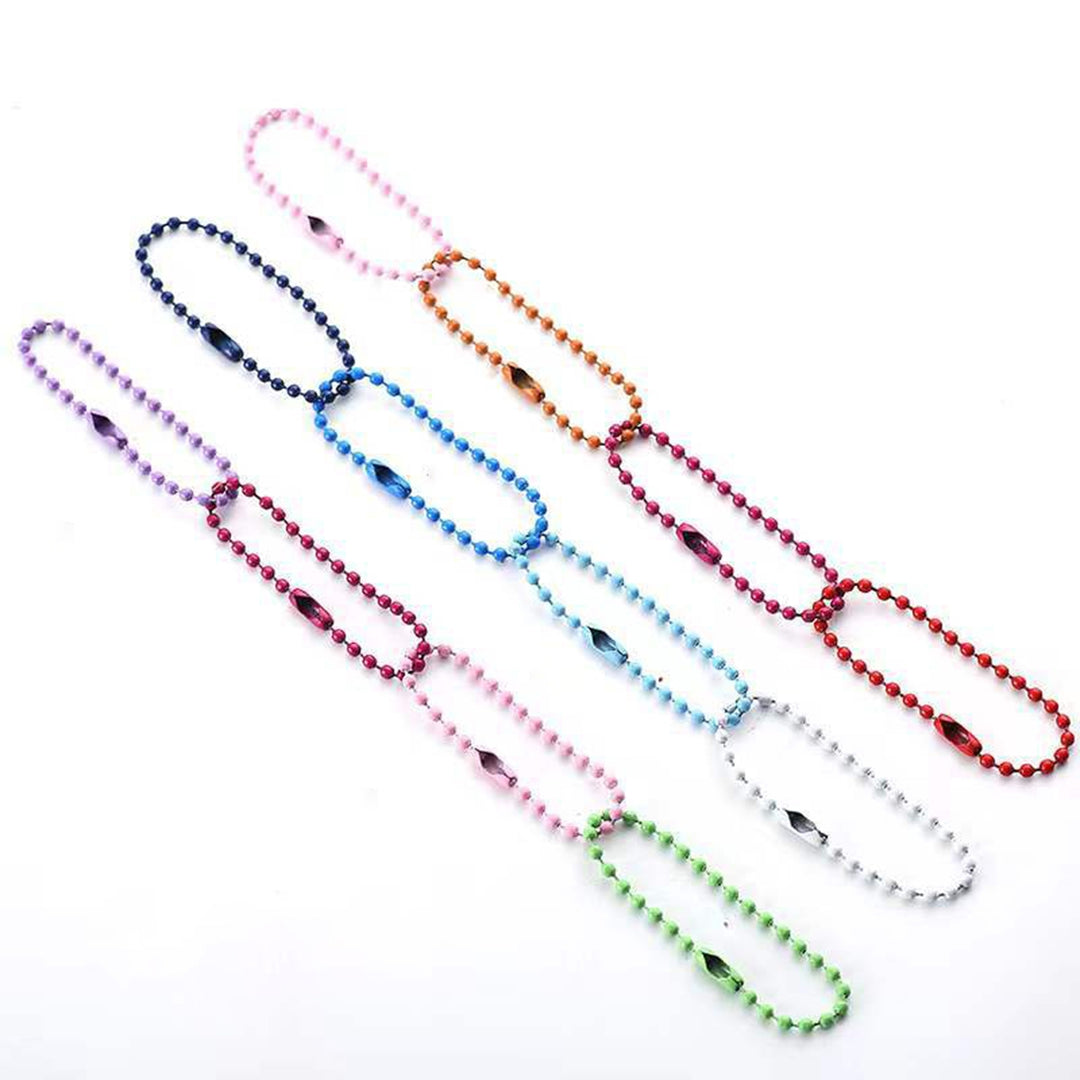 10Pcs Ball Bead Chains Colorful Metal Chain Necklace Jewelry DIY Making Accessories 15cm Length Doll Pendant Keychain Image 11