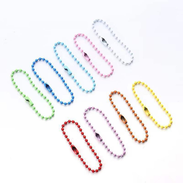 10Pcs Ball Bead Chains Colorful Metal Chain Necklace Jewelry DIY Making Accessories 15cm Length Doll Pendant Keychain Image 12