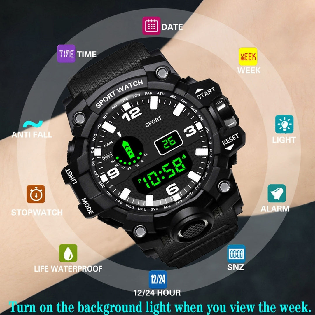 Digital Watch Week Display Date Precise Portable LED Stopwatch Sports Wristwatch for Fitness Image 10