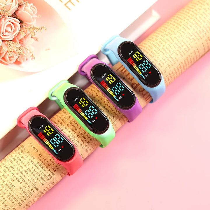 Digital Watch M11 Children Watch Waterproof Colorful LED Students Kids Sports Watch Soft Strap Clear Display Watch Image 12