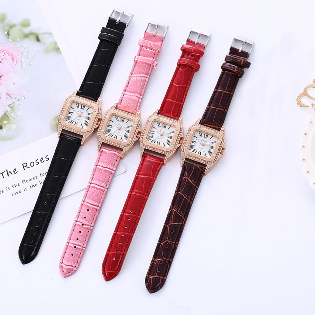 Women Watch Square Dial Wrist Watch for Daily Image 1