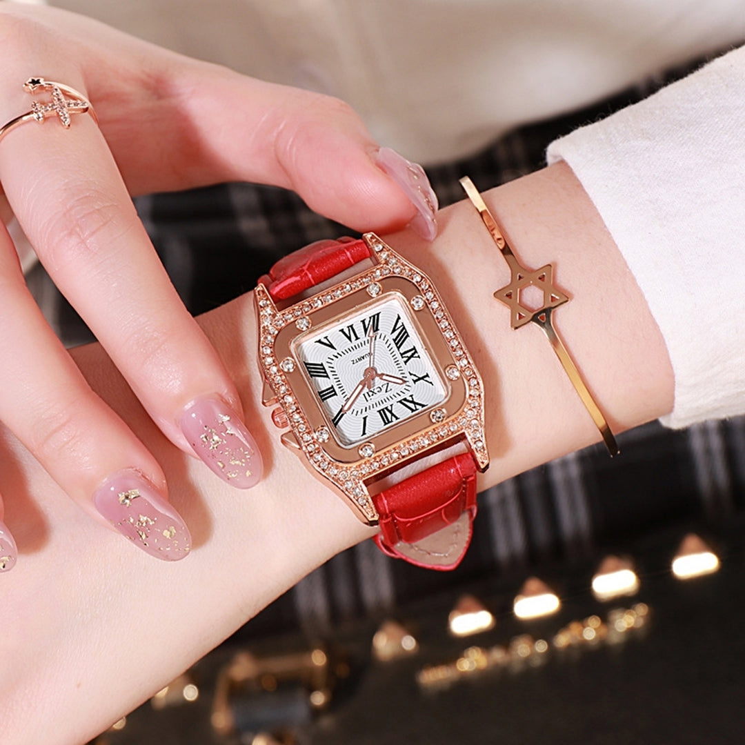 Women Watch Square Dial Wrist Watch for Daily Image 11