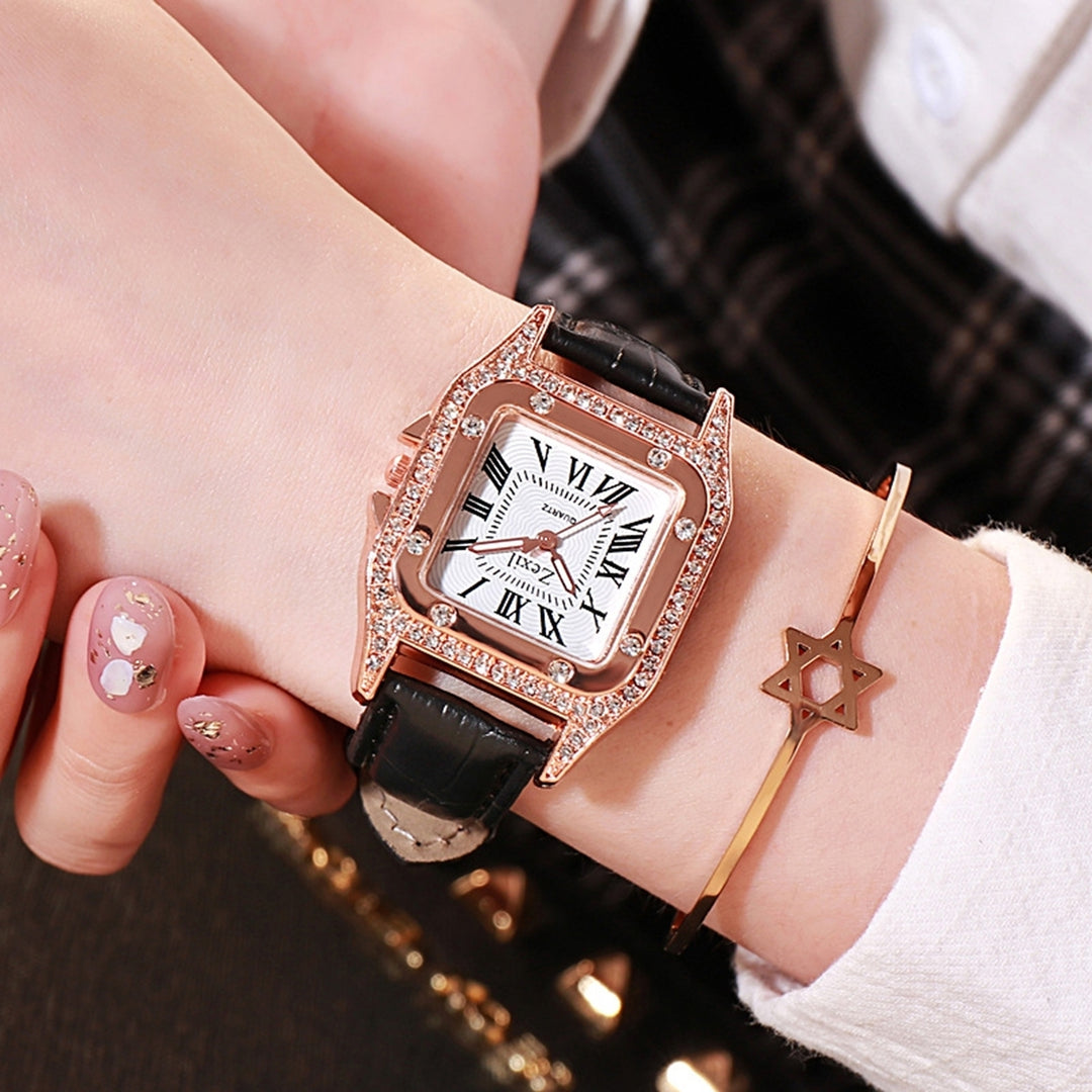 Women Watch Square Dial Wrist Watch for Daily Image 12