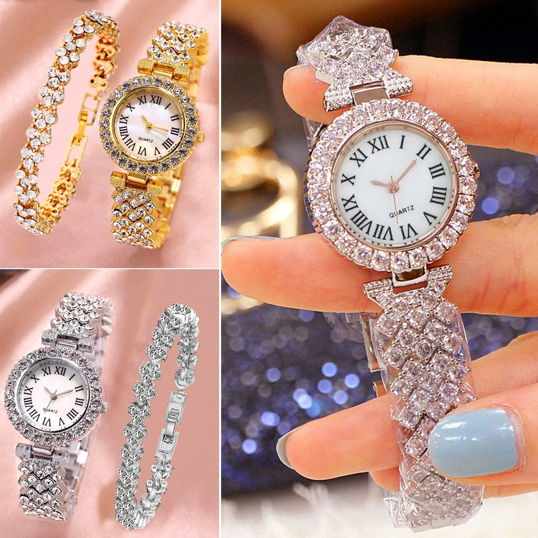 2Pcs/Set Women Watch Jewelry Fashion Accessories Image 1