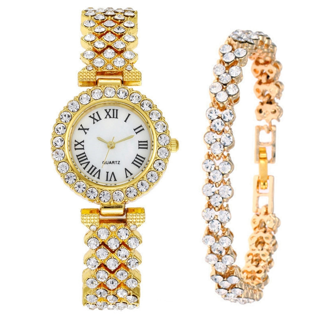 2Pcs/Set Women Watch Jewelry Fashion Accessories Image 2