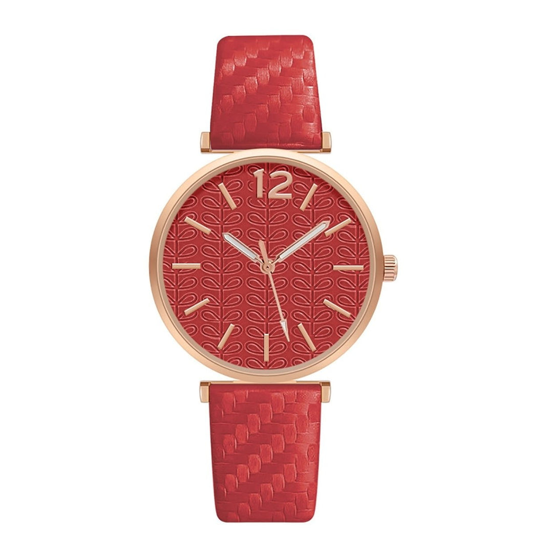 Quartz Watch Faux Leather Watch Jewelry Accessories Image 3