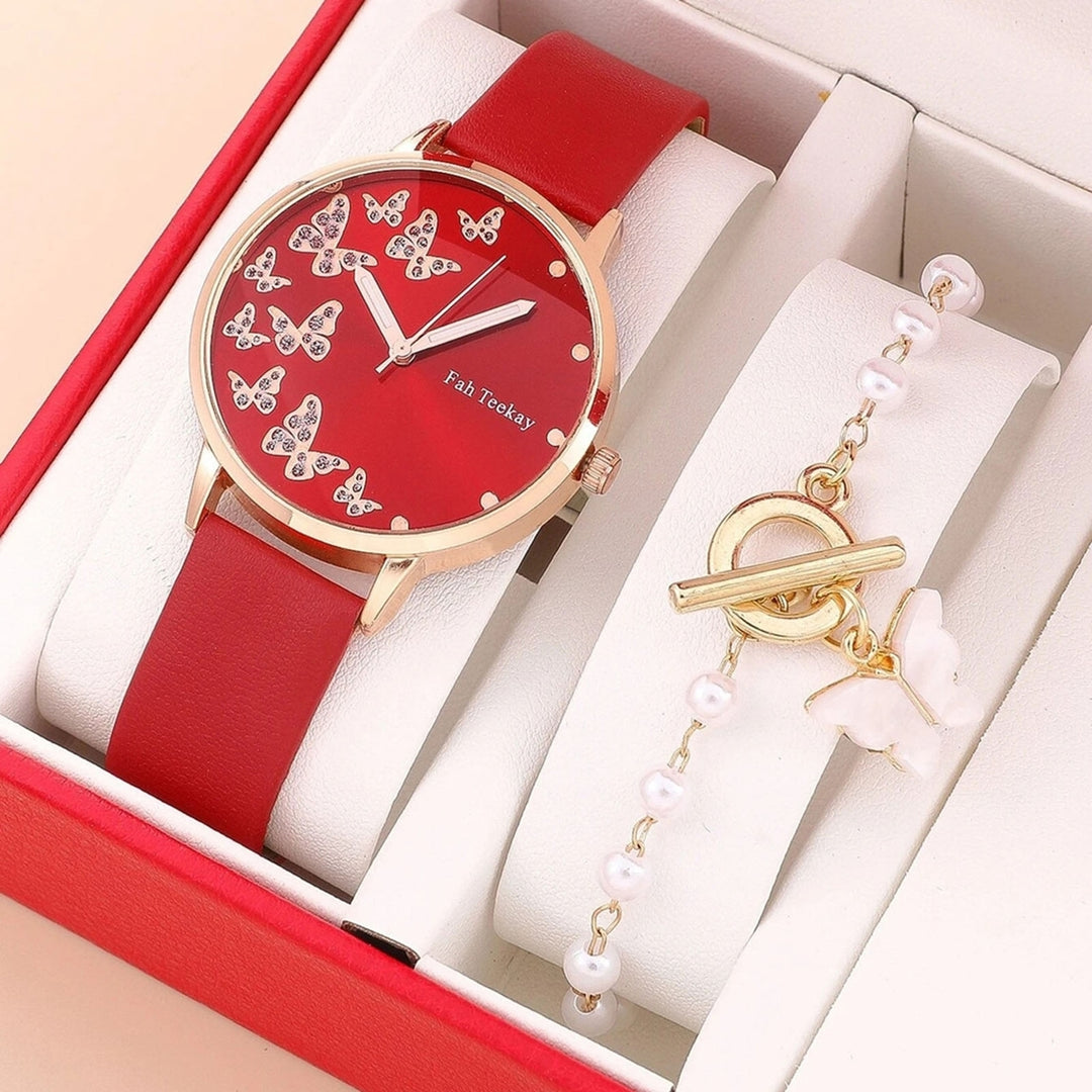 2Pcs/Set Women Watch Bracelet Set Lady Wrist Jewelry Image 12