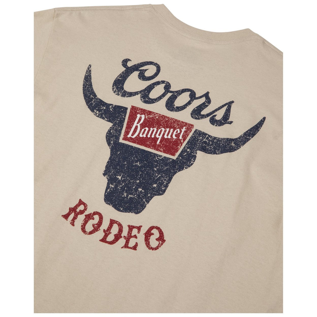 Coors Banquet Rodeo Logo Distressed Front and Back Natural T-Shirt Image 4