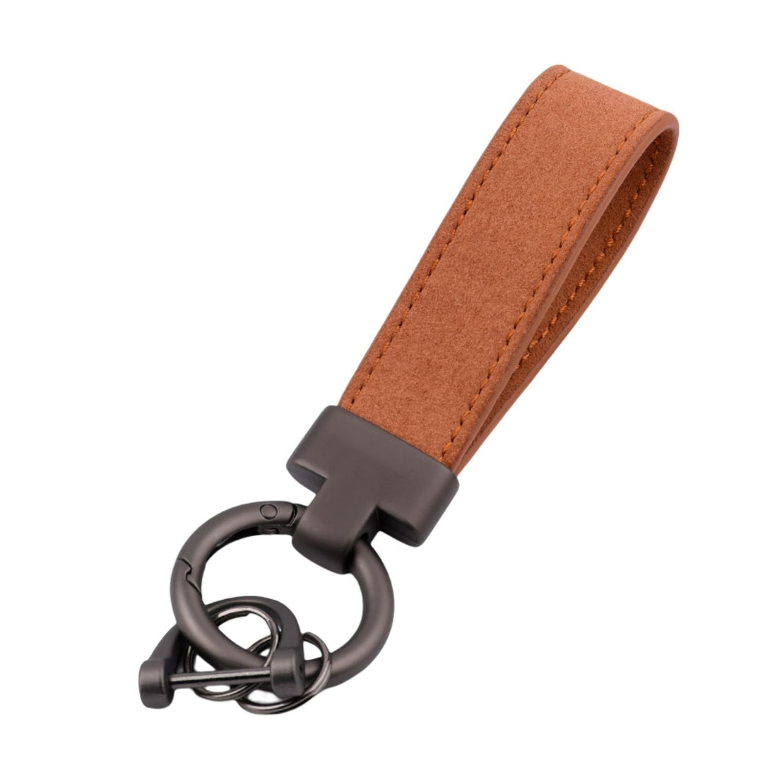 Faux Leather Car Key Chain Luxury Wristlet Strap Men Women Anti-lost Portable Backpack Ornament Faux Leather Key Ring Image 7
