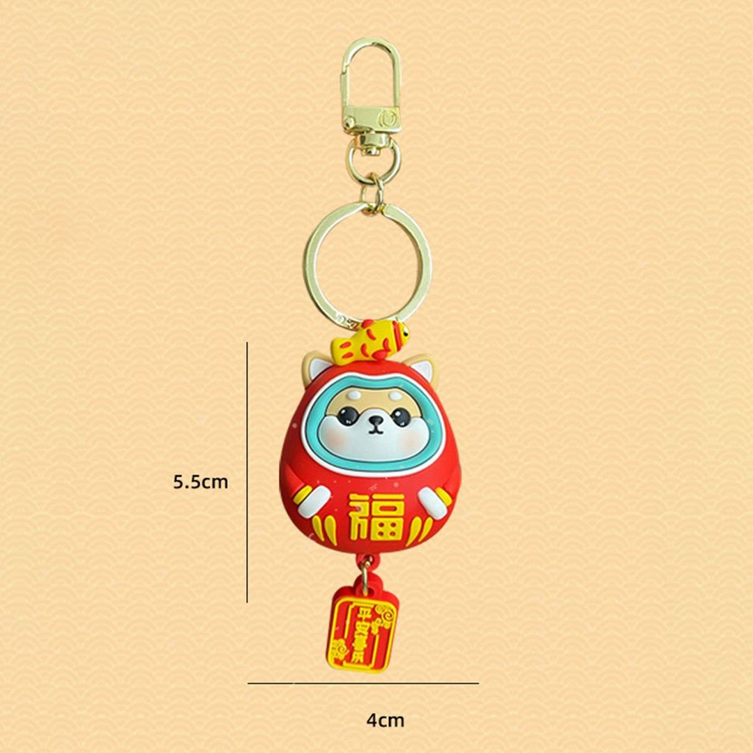 Key Chain Cute Festive Chinese Style  Year Cartoon Dog Couple Backpack Pendant Birthday Gift Image 9