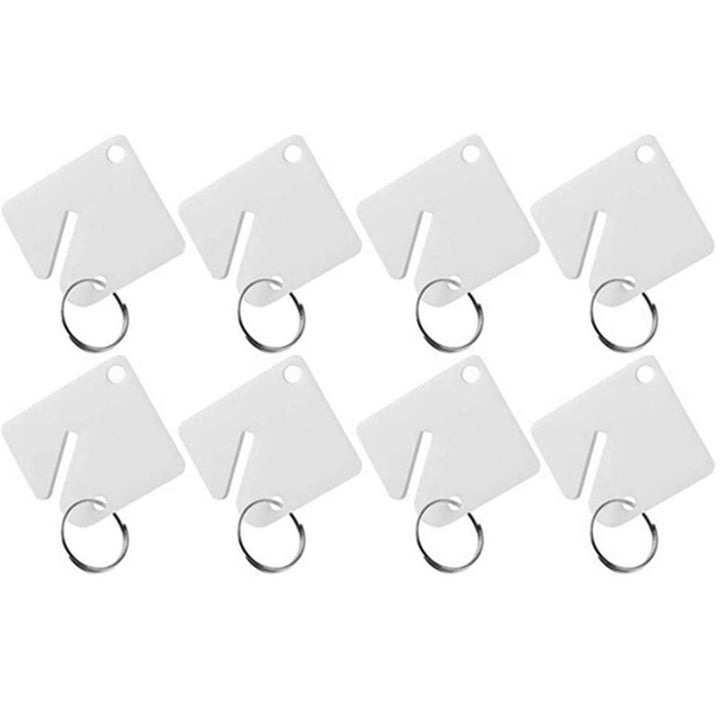 60Pcs Key Chain Tags White Writable Keys Classification Organizer Label Key Ring Holder Home Office Key Cabinet Supplies Image 2